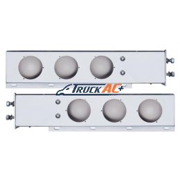 2-1/2" Bolt Pattern Chrome Spring Loaded Light Bar With 6X 4" Light Cutouts (Pair) - United Pacific 31615