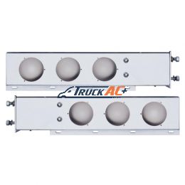3-3/4" Bolt Pattern Chrome Spring Loaded Light Bar With 6X 4" Light Cutouts (Pair) - United Pacific 31616