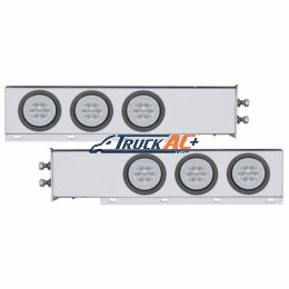 2" Bolt Pattern SS Spring Loaded Bar With 6X 21 LED 4" GloLight -Red LED/Clear Lens (Pair) - United Pacific 63771