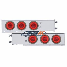 3-3/4" Bolt Pattern CR Spring Loaded Rear Bar W/6X 21 Red LED 4" GloLight & Grommet - Red Lens (Pair) - United Pacific 63774