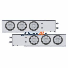 2-1/2" Bolt Pattern Chrome Spring Loaded Rear Bar W/6X 21 Red LED 4" GloLight & Grommet-Clear Lens (Pair) - United Pacific 63783