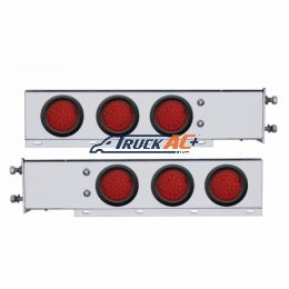 2-1/2" Bolt Pattern SS Spring Loaded Bar With 6X 36 LED 4" Lights -Red LED & Lens (Pair) - United Pacific 63802