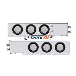 2" Bolt Pattern SS Spring Loaded Bar With 6X 36 LED 4" Lights -Red LED/Clear Lens (Pair) - United Pacific 63805