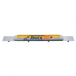 Chrome Top Mud Flap Plate With 11 LED 17" Light Bar & Bezel - Amber LED/Amber Lens (Each) - United Pacific 10391