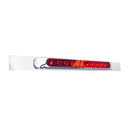 Chrome Top Mud Flap Plate With 11 LED 17" Light Bar & Bezel - Red LED/Red Lens (Each) - United Pacific 10392