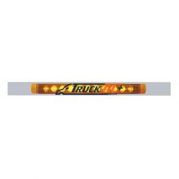 Chrome Top Mud Flap Plate With 11 LED 17" Light Bar - Amber LED/Amber Lens (Each) - United Pacific 10395