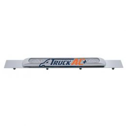 Chrome Top Mud Flap Plate With 11 LED 17" Light Bar - Amber LED/Clear Lens (Each) - United Pacific 10397