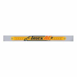 Chrome Top Mud Flap Plate With 23 LED 17" Reflector Light Bar - Amber LED/Amber Lens (Each) - United Pacific 20865