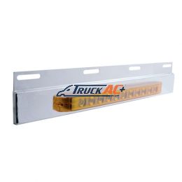 Stainless Top Mud Flap Plate With 11 LED 17" Light Bar - Amber LED/Amber Lens (Each) - United Pacific 21421