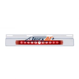 Stainless Top Mud Flap Plate With 11 LED 17" Light Bar - Red LED/Red Lens (Each) - United Pacific 21422