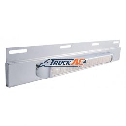 Stainless Top Mud Flap Plate With 11 LED 17" Light Bar & Bezel - Amber LED/Clear Lens (Each) - United Pacific 21427