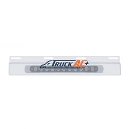 Stainless Top Mud Flap Plate With 11 LED 17" Light Bar & Bezel - Red LED/Clear Lens (Each) - United Pacific 21428