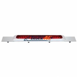 Chrome Top Mud Flap Plate With 19 LED 17" Light Bar & Bezel - Red LED/Red Lens (Each) - United Pacific 36712