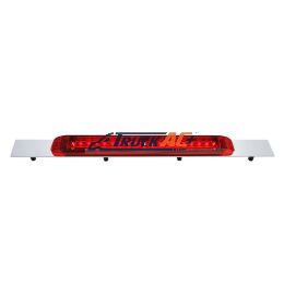 Chrome Top Mud Flap Plate With 19 LED 17" Light Bar - Red LED/Red Lens (Each) - United Pacific 36713