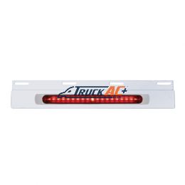 Stainless Top Mud Flap Plate With 19 LED 17" Light Bar & Bezel - Red LED/Red Lens (Each) - United Pacific 36714