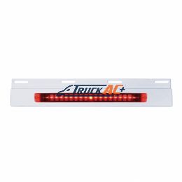 Stainless Top Mud Flap Plate With 19 LED 17" Light Bar - Red LED/Red Lens (Each) - United Pacific 36715