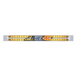 Chrome Top Mud Flap Plate With Four 10 LED 9" Light Bars - Amber LED/Amber Lens (Each) - United Pacific 37206