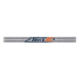 Chrome Top Mud Flap Plate With Four 14 LED 12" Light Bars - Red LED/Clear Lens (Each) - United Pacific 37223