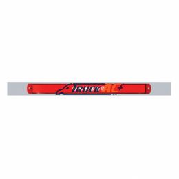 Chrome Top Mud Flap Plate With 28 LED 17" GloLight Bar - Red LED/Red Lens (Each) - United Pacific 63792