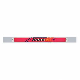 Chrome Top Mud Flap Plate With 28 LED 17" GloLight Bar - Red LED/Clear Lens (Each) - United Pacific 63793