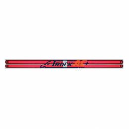 Chrome Top Mud Flap Plate With Four 24 LED 12" GloLight Bars - Red LED/Red Lens (Each) - United Pacific 63814