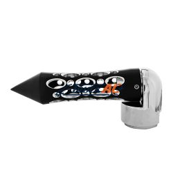 Thread-On Daytona Style Spike Gearshift Knob With 13/15/18 Speed Adapter - Black/Horizontal - United Pacific 70588