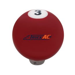 Number 3 Pool Ball Gearshift Knob - Gloss Red - United Pacific 70663