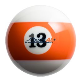 Number 13 Pool Ball Gearshift Knob - Gloss Orange Striped - United Pacific 70762
