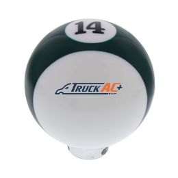 Number 14 Pool Ball Gearshift Knob - Gloss Green Striped - United Pacific 70763