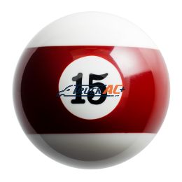 Number 15 Pool Ball Gearshift Knob - Gloss Maroon Striped - United Pacific 70764