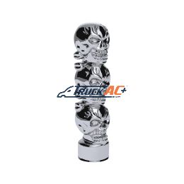 1/2"-13 Thread-On 3 Skull Shift Knob-Chrome - United Pacific 70536B