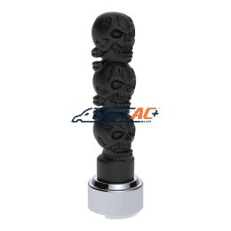 Thread-On 3-Skulls Gearshift Knob With Adapter For Eaton-Fuller 9/10 Speed Shifter-Matte Black - United Pacific 70548