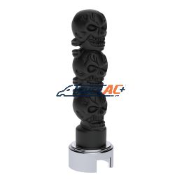Thread-On 3-Skull Gearshift Knob With Adapter For Eaton-Fuller 13/15/18 Speed Shifter-Matte Black - United Pacific 70549