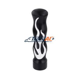 1/2"-13 Thread On Flame Gearshift Knob - Black With Chrome Flame - United Pacific 70567B