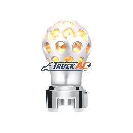 Thread-On Annodized Phoenix Style Ball Gearshift Knob With LED 13/15/18 Speed Adapter-Amber LED - United Pacific 71084