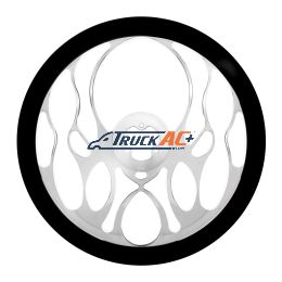 18" Chrome Aluminum "Blaze" Style Steering Wheel With Black Leather Rim - United Pacific 88151