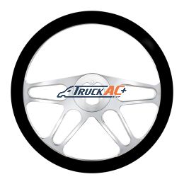 18" Chrome Aluminum "4-Spoke" Style Steering Wheel With Black Leather Rim - United Pacific 88155