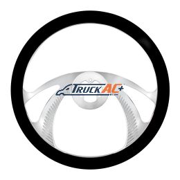18" Chrome Aluminum "Scorpion" Style Steering Wheel With Black Leather Rim - United Pacific 88159