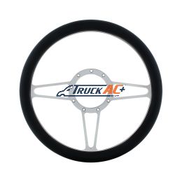 14" Chrome Aluminum 3-Spoke Style 9-Screw Mount Steering Wheel - United Pacific 88300