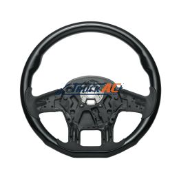 18" YourGrip Wood Candy Color Steering Wheel For 2012-2021 PB 579 & 2013-2021 KW T680-Glossy Black - United Pacific 88336