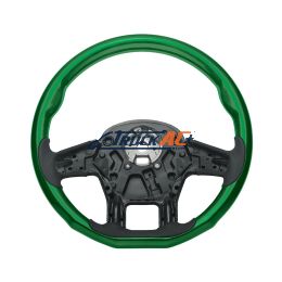 18" YourGrip Wood Candy Color Steering Wheel For 2012-2021 PB 579 & 2013-2021 KW T680-Emerald Green - United Pacific 88338