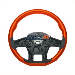 18" YourGrip Wood Candy Color Steering Wheel For 2012-2021 PB 579 & 2013-2021 KW T680-Cadmium Orange - United Pacific 88339