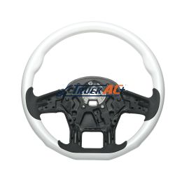 18" YourGrip Wood Candy Color Steering Wheel For 2012-2021 PB 579 & 2013-2021 KW T680-Pearl White - United Pacific 88343