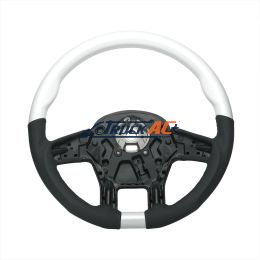 18" YourGrip Leather & Wood Candy Color Steering Wheel For 2012-2021 PB 579&2013-2021 KW T680-Pearl White - United Pacific 88352