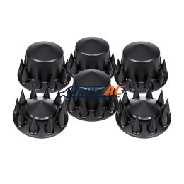 Pointed Axle Cover Combo Kit With 33mm Spike Thread-On Nut Covers & Nut Cover Tool - Matte Black - United Pacific 10355