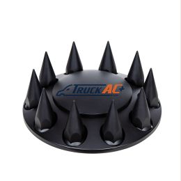 Dome Front Axle Cover With 33mm Spike Thread-On Nut Covers - Matte Black - United Pacific 10341