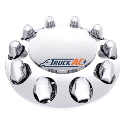 Dome Front Axle Cover With 1-1/2" Push-On Nut Covers - Chrome (Color Box) - United Pacific 10347