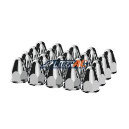 1-1/2" X 2-3/4" Chrome Plastic Bullet Nut Covers - Push-On (Color Box of 20) - United Pacific 10045