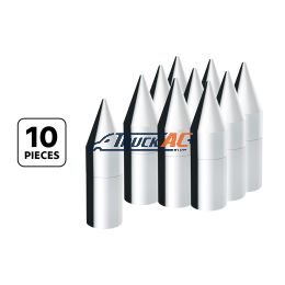 33mm X 7-1/8" Chrome Plastic Tall Spike Nut Cover - Thread-On (10 Pcs) - United Pacific 10372