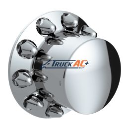 Dome Rear Axle Cover With 1-1/2" Push-On Standard Nut Covers - Chrome - United Pacific 10256